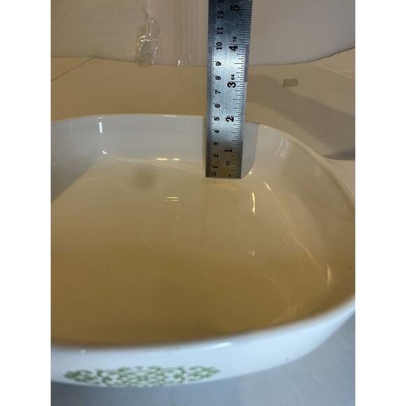 vtg Shell Oil Green Medallion HTF Corningware 8 In Casserole Dish P9B Lid 1970s - Picture 9 of 10